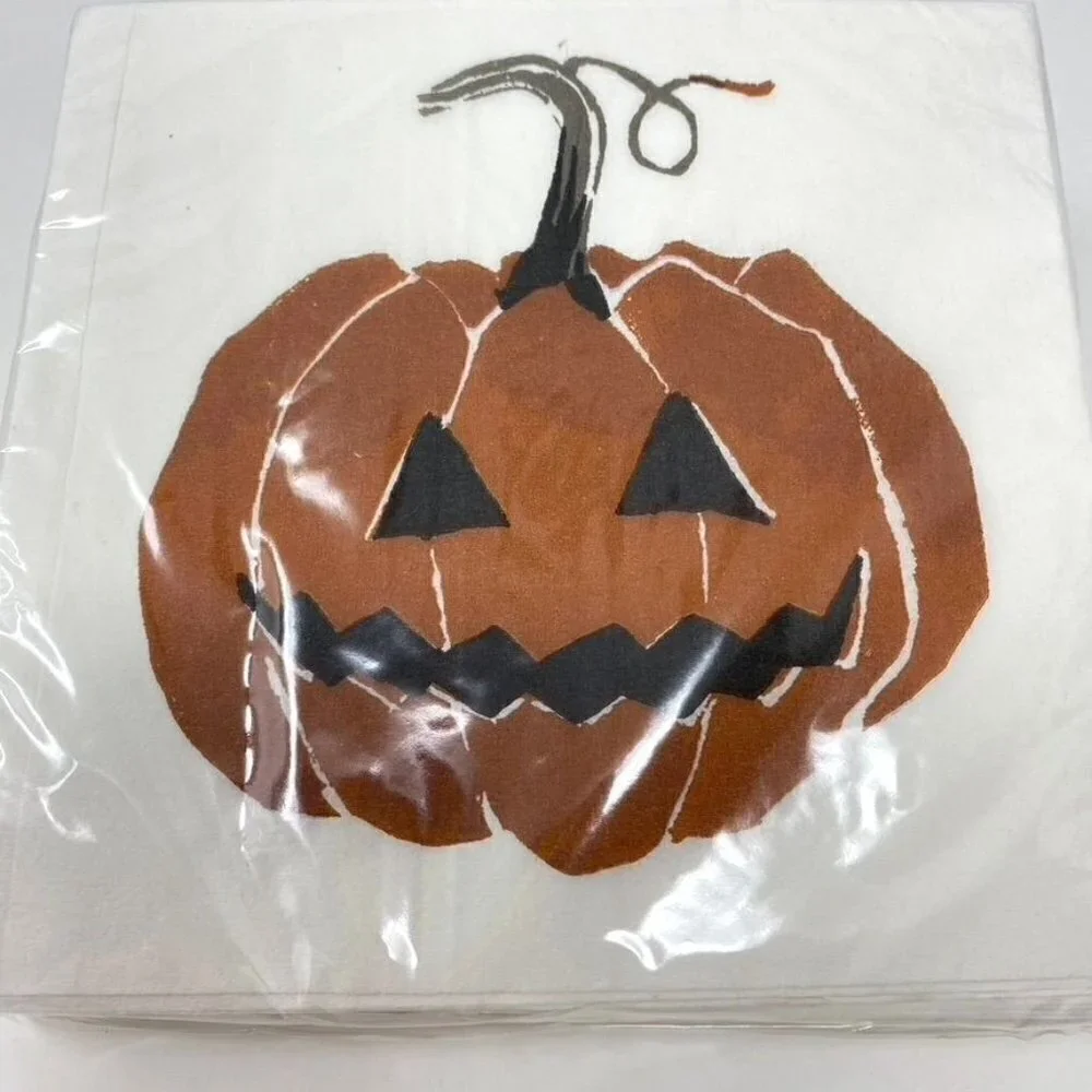 Threshold™ (2) 20ct Halloween Pumpkin Beverage Disposable Napkins Set of 2